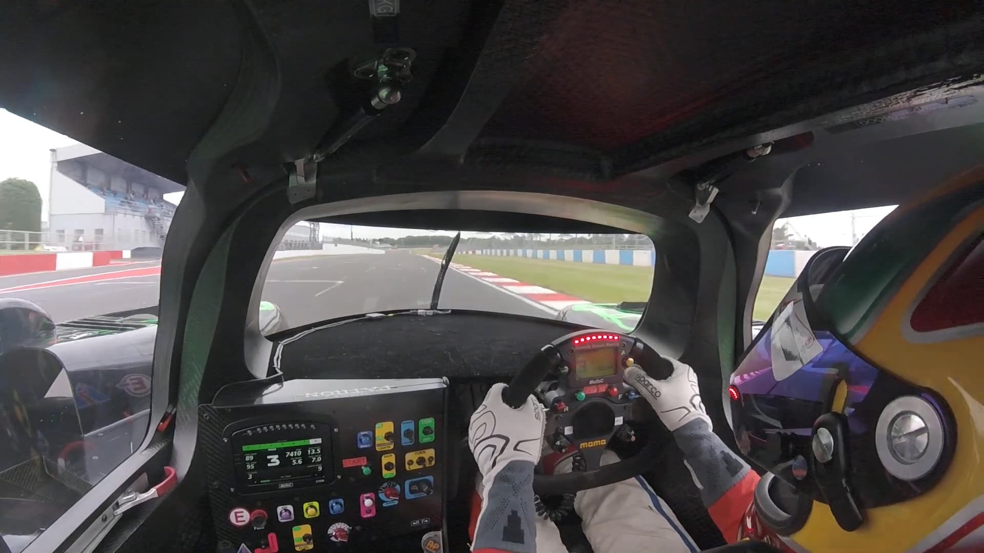 Cockpit — steering wheel and dash