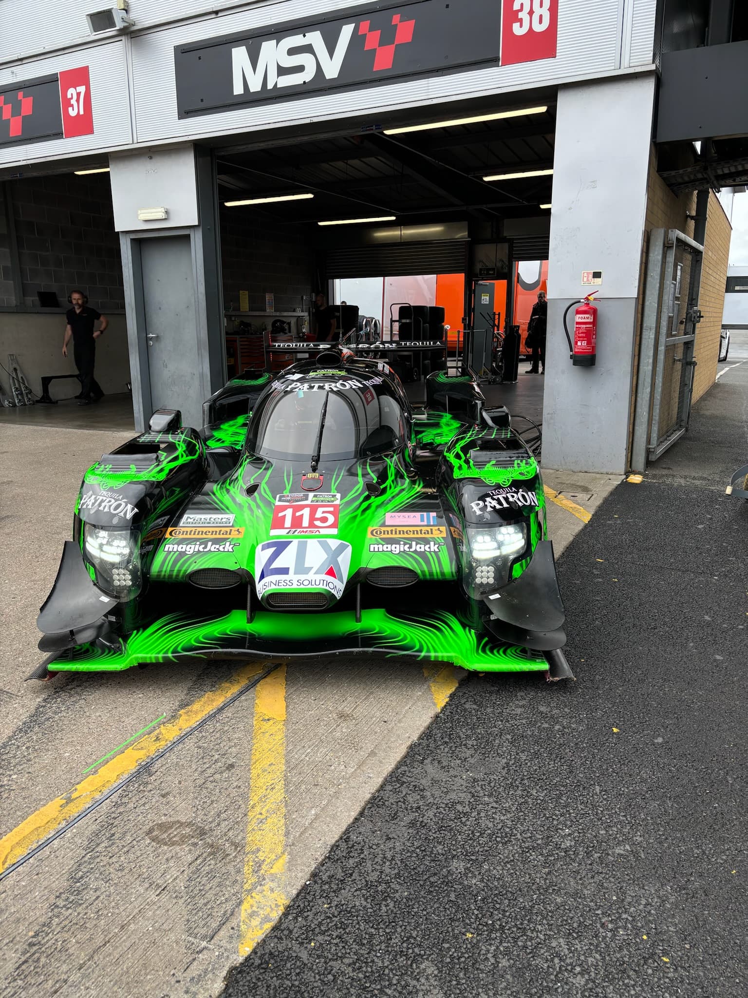 LMP2 prototype at pit garage